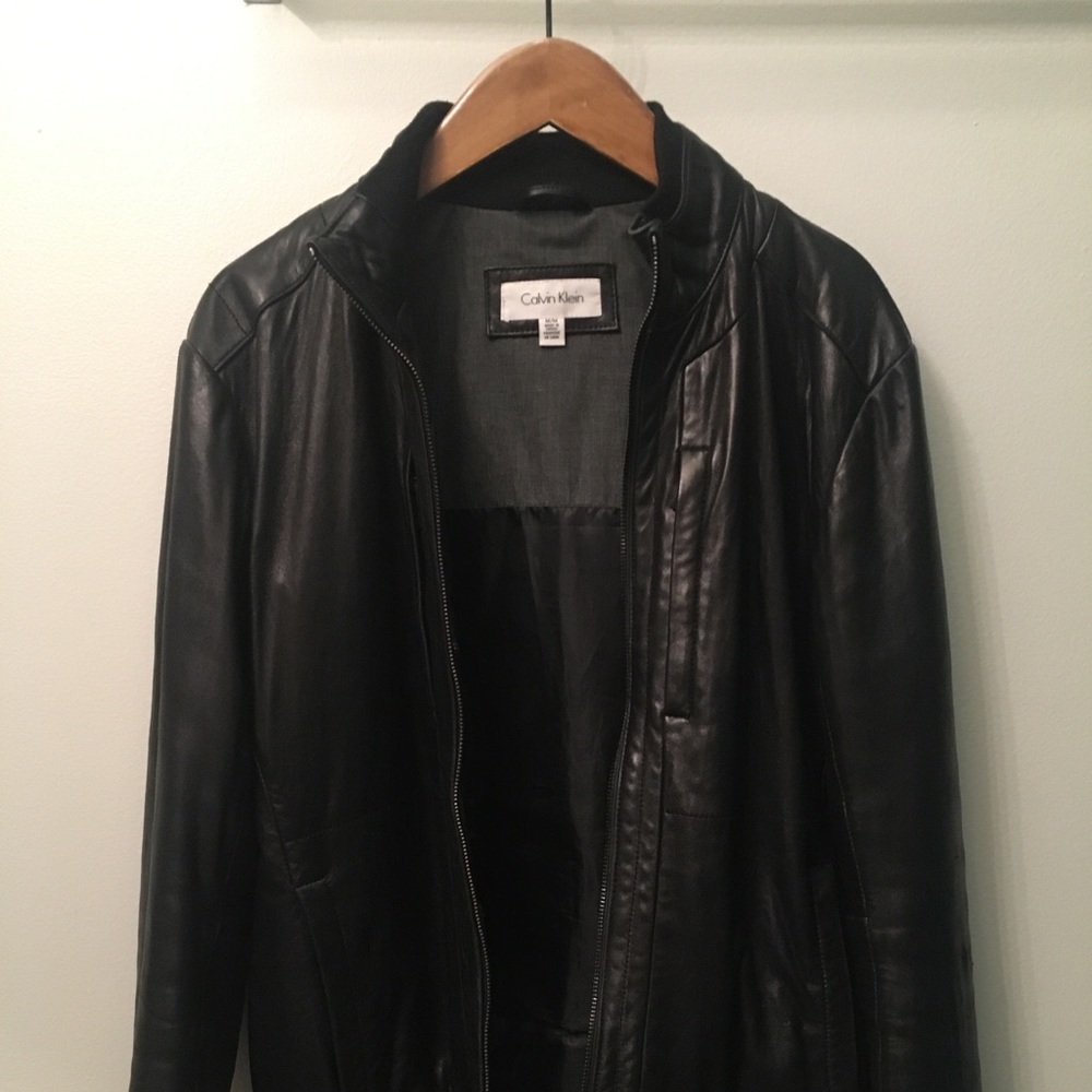 Calvin Klein Leather Moto Jacket